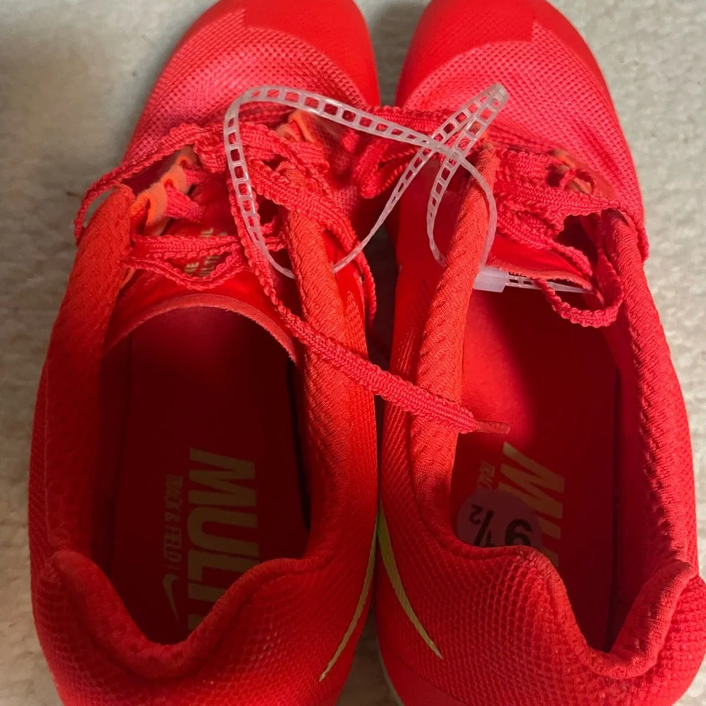 Nike Zoom Rival Multi Track Field Spikes Bright Crimson Volt FZ9664-600 Mens 9.5